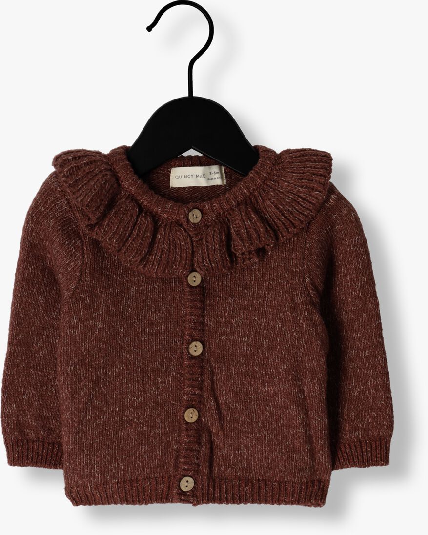 QUINCY MAE bordeaux quincy mae vest ruffle collar cardigan