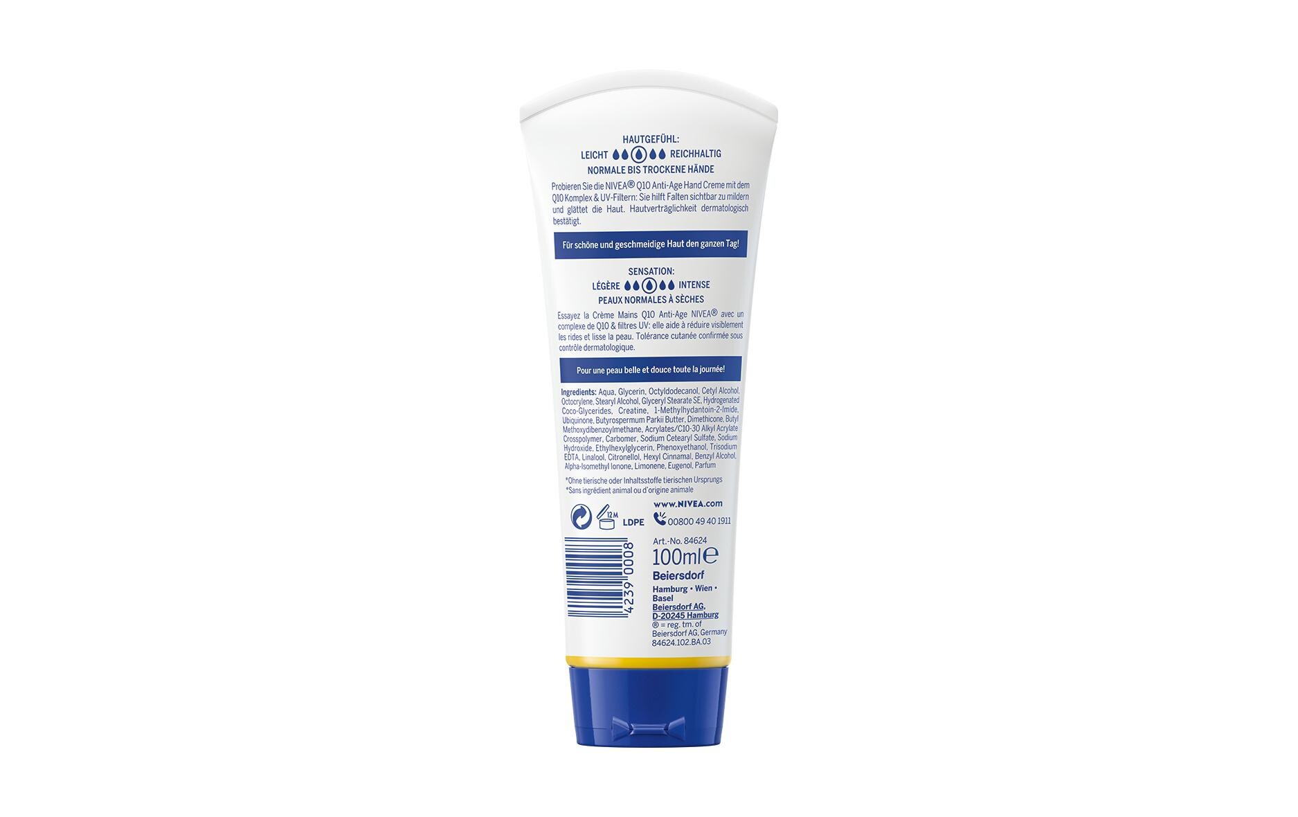 Handcrème 3-in-1 Anti-Age Q10 100 mlHandpflege glättet die Haut