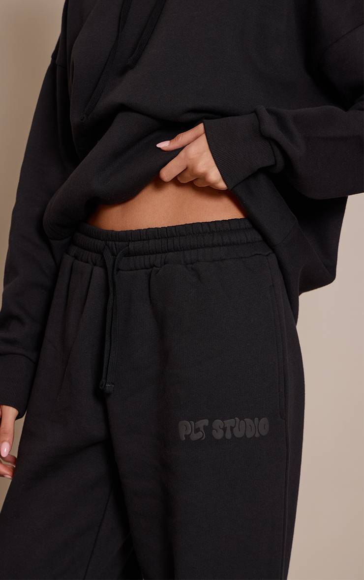 Noir Jogging À Chevilles Resserrées Imprimé Plt Studio