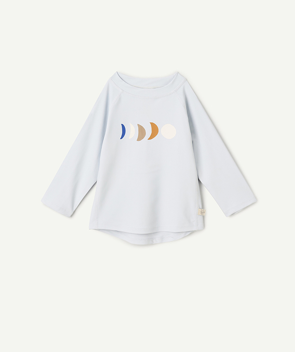 LASSIGT-SHIRT MANCHES LONGUES BÉBÉ GARÇON ANTI-UV BLEU AVEC MOTIF LUNES