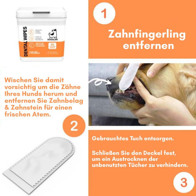 Dental Wipes Zahnputz-Fingerpads - DogsLife