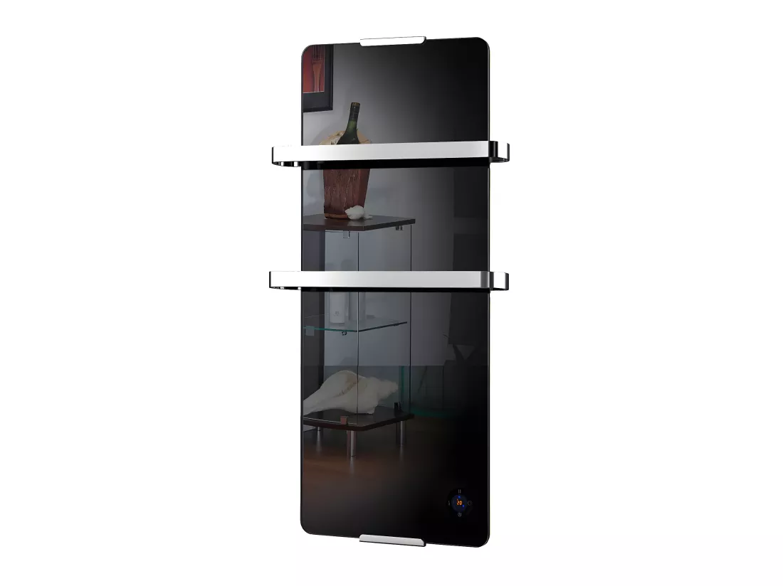Radiateur sèche-serviettes électrique 900 W noir thermostat électronique