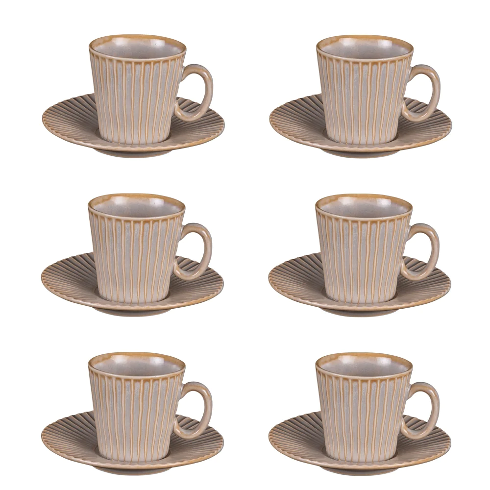 Coffret de 6 tasses à café avec sous tasses Liv Table passion