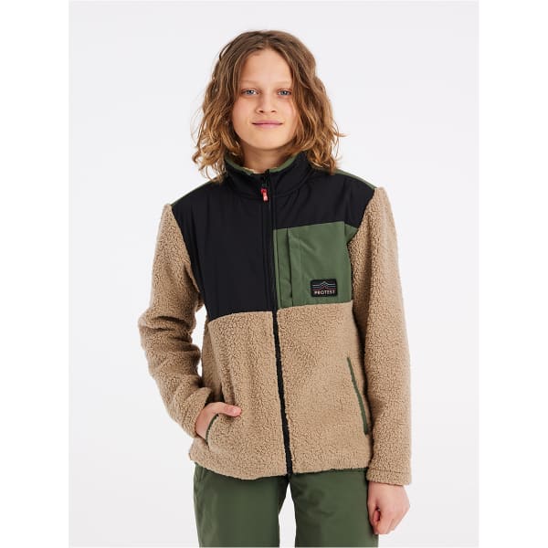 Veste polaire PROTEST PRTHERON JR FULLZIPTOP BAMBOO BEIGE