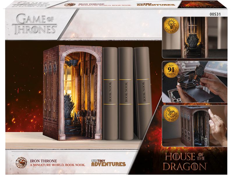 Revell Bausatz Iron Throne Dragon House Zauberhafte Miniaturwelt mit LED-Beleuchtung für Ihr Bücherregal