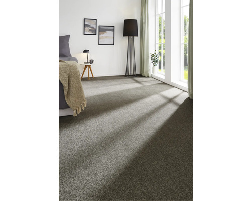 Velours tapijt Ines bruin 400 cm breed (per meter verkocht)