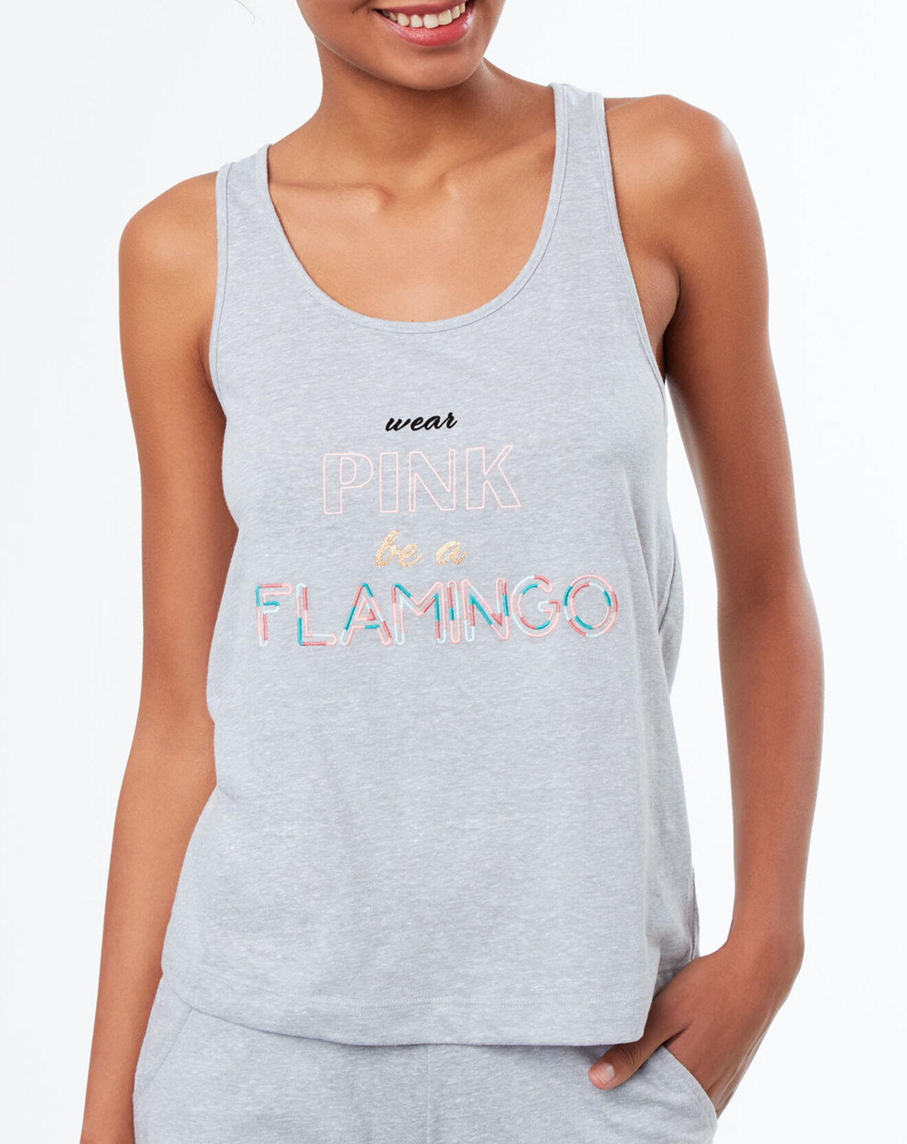 Etam Haut de pyjama Trendy à motif gris