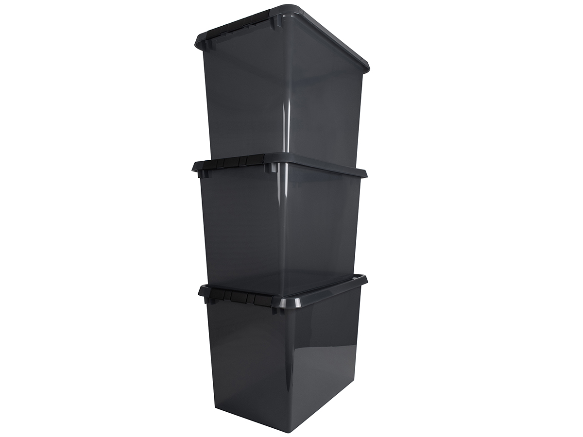 Sunware comfort line set van 3 72l opbergbox - grijs