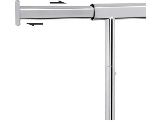 Songmics Garderobenständer Verchromt 160 cm, Silber Rollständer