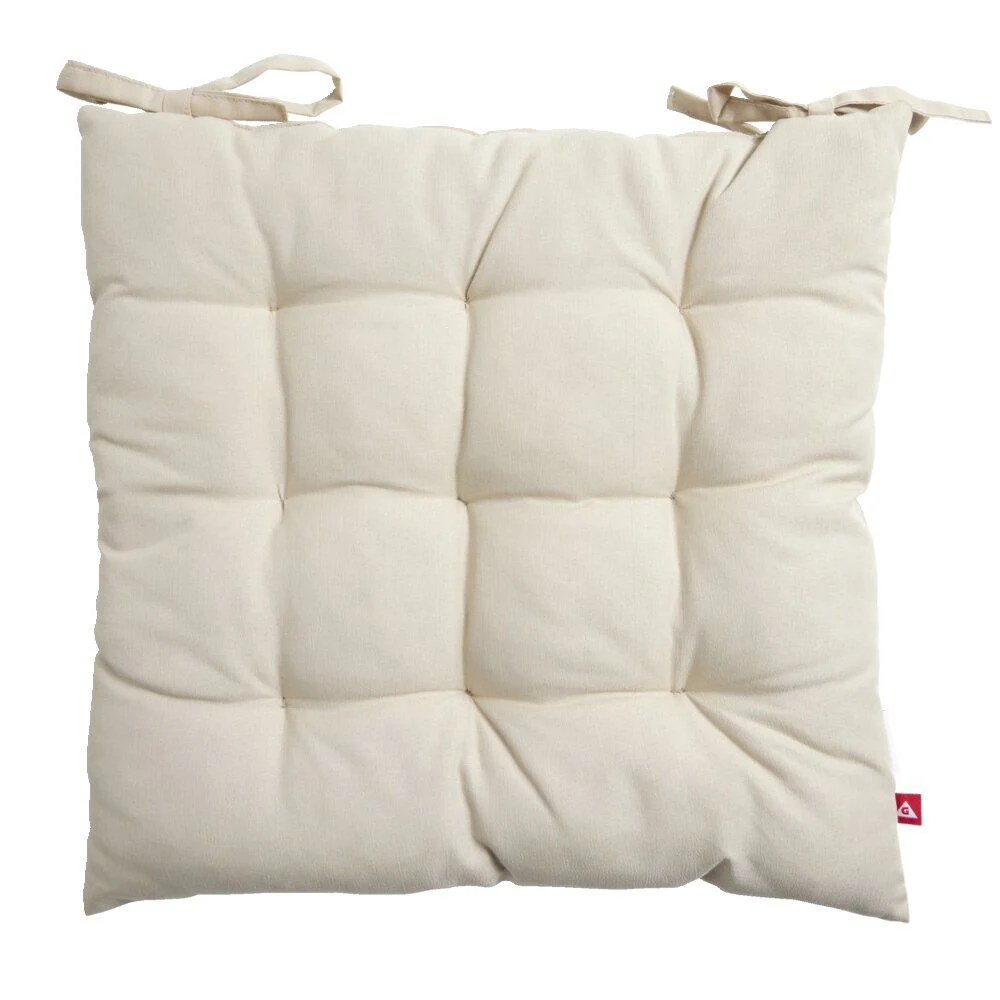 Coussin de chaise écru 40x40cm à nouettes