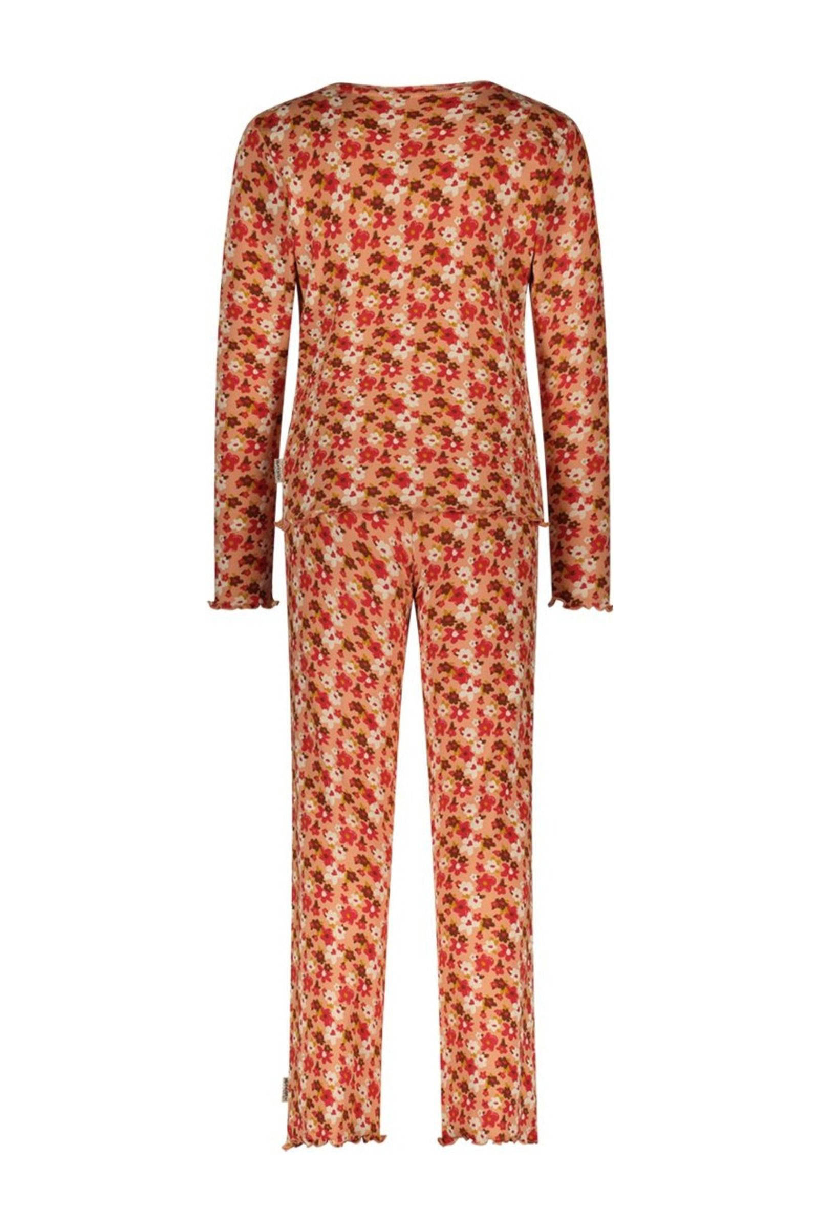 B.Nosy pyjama Zahra met bloemenprint roze/oranje/ecru
