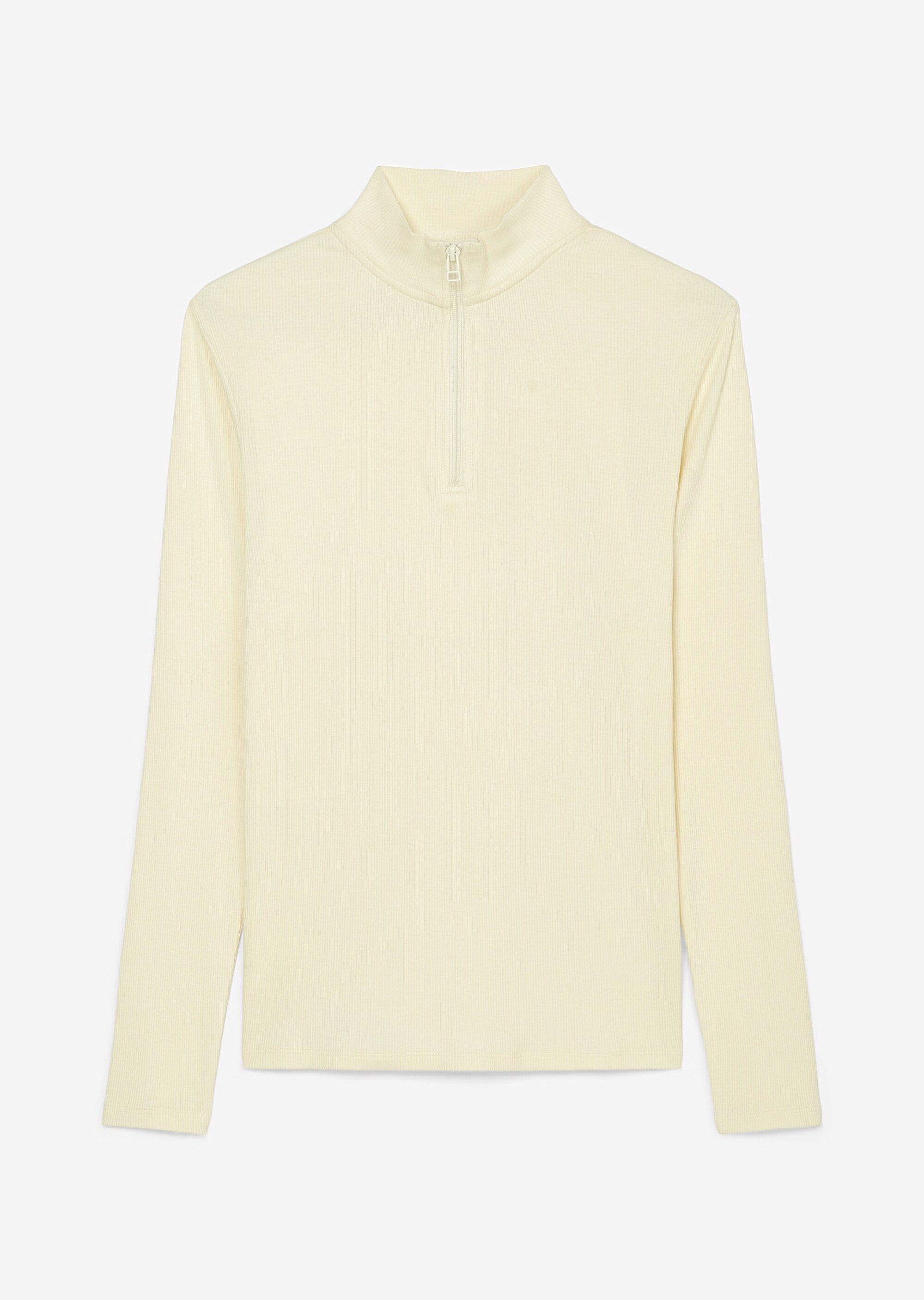 Zip-Longsleeve slim aus softem Rib-Jersey