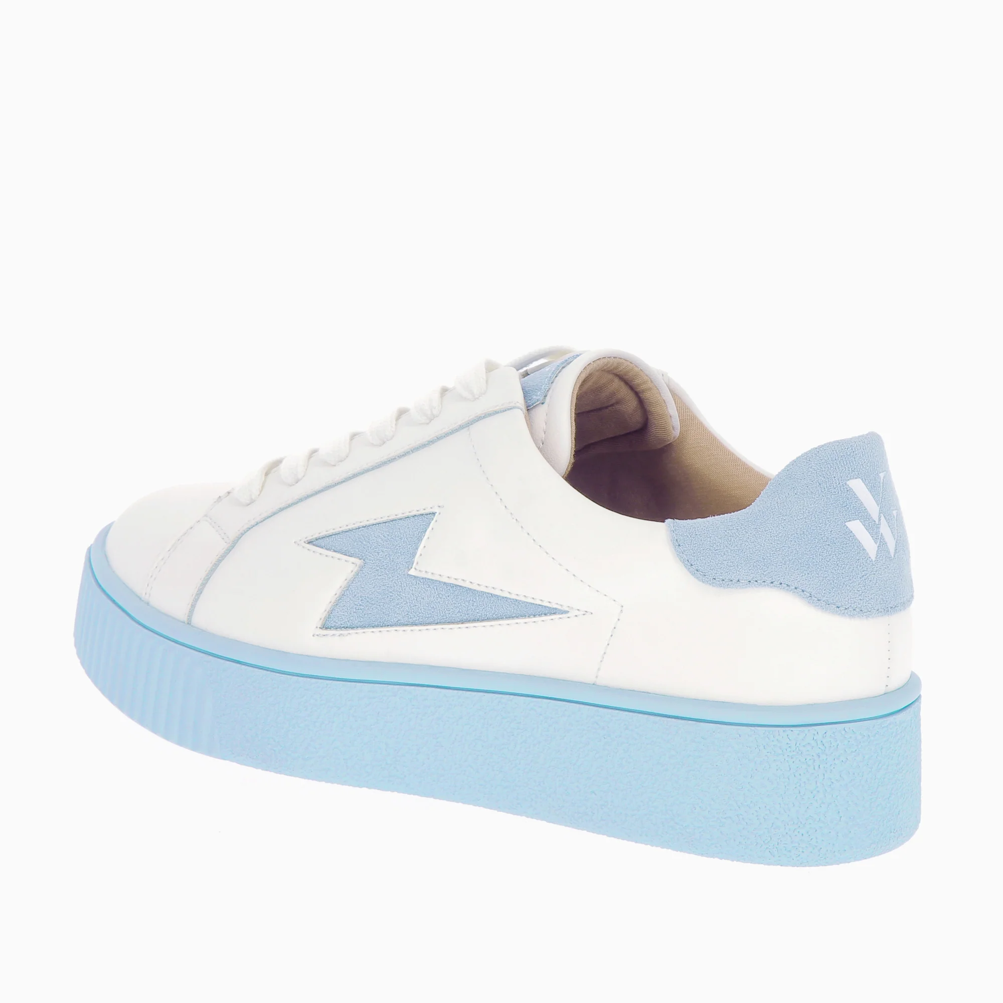 Sneakers-Baskets éclair Melany blanches à semelle bleue