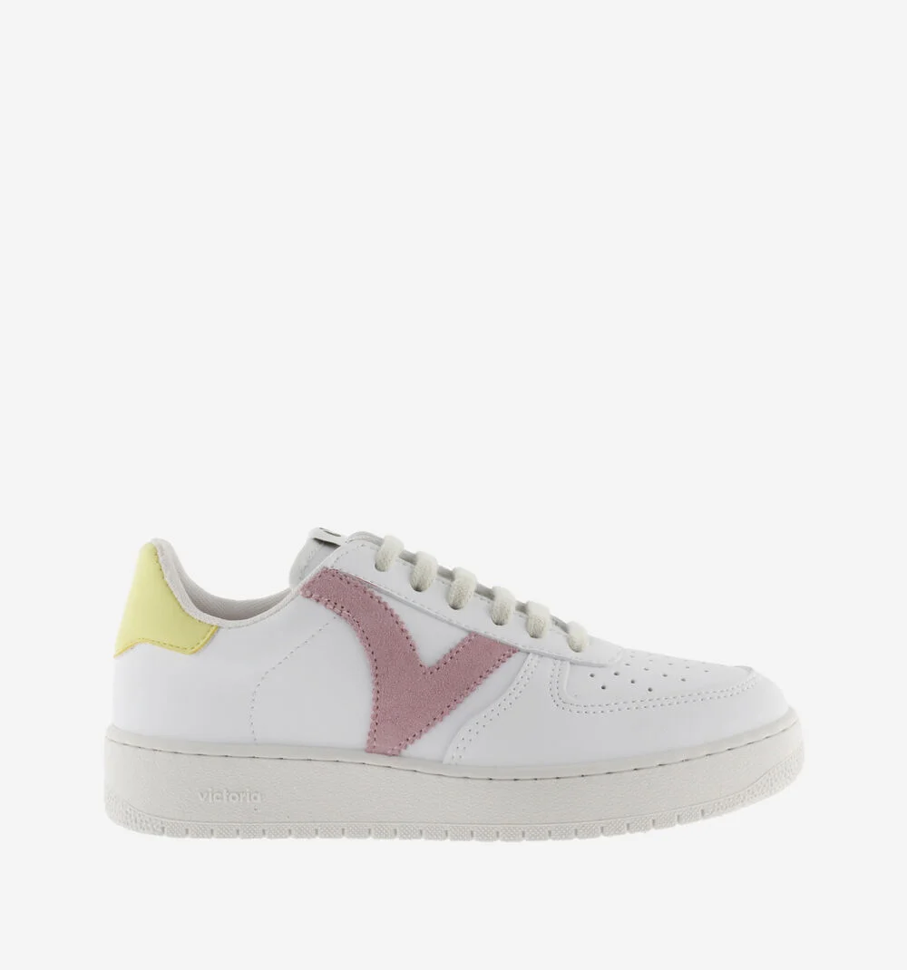 MADRID EFFET CUIR CONTRASTANT Baskets sport unisexe ROSA