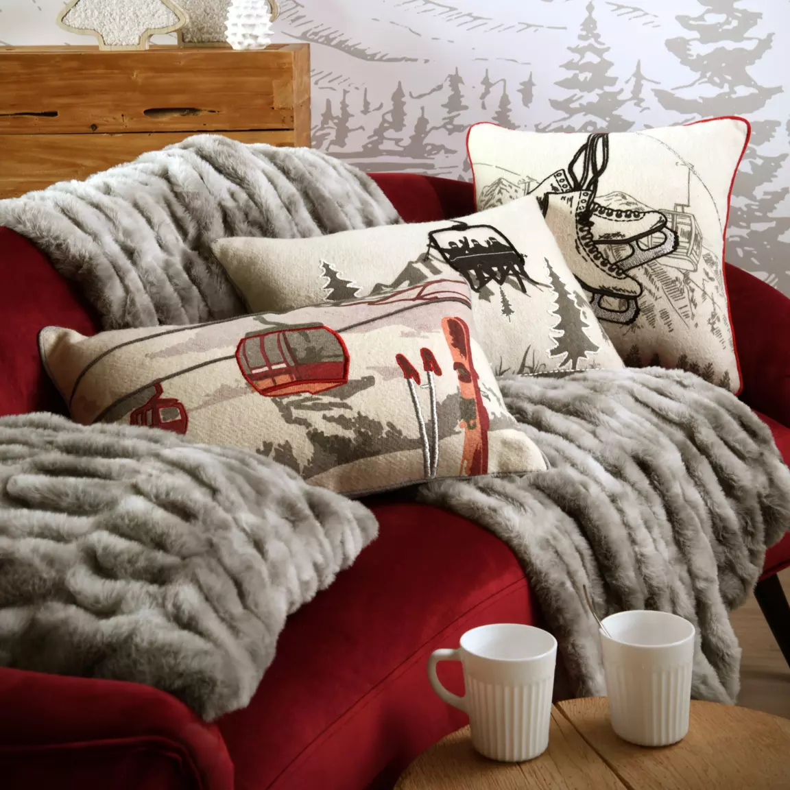 Coussin carré (40 cm) Albertville Gris