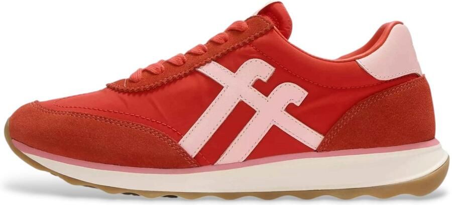 FitFlop Retro-Q FF Fabri Suede Sneakers Dames Sneakers Cherry Tomato Warm Pink