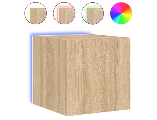 VIDAXL - Elément suspendu Meubles tv muraux lumières led 2 pcs chêne sonoma 30,5x35x3...