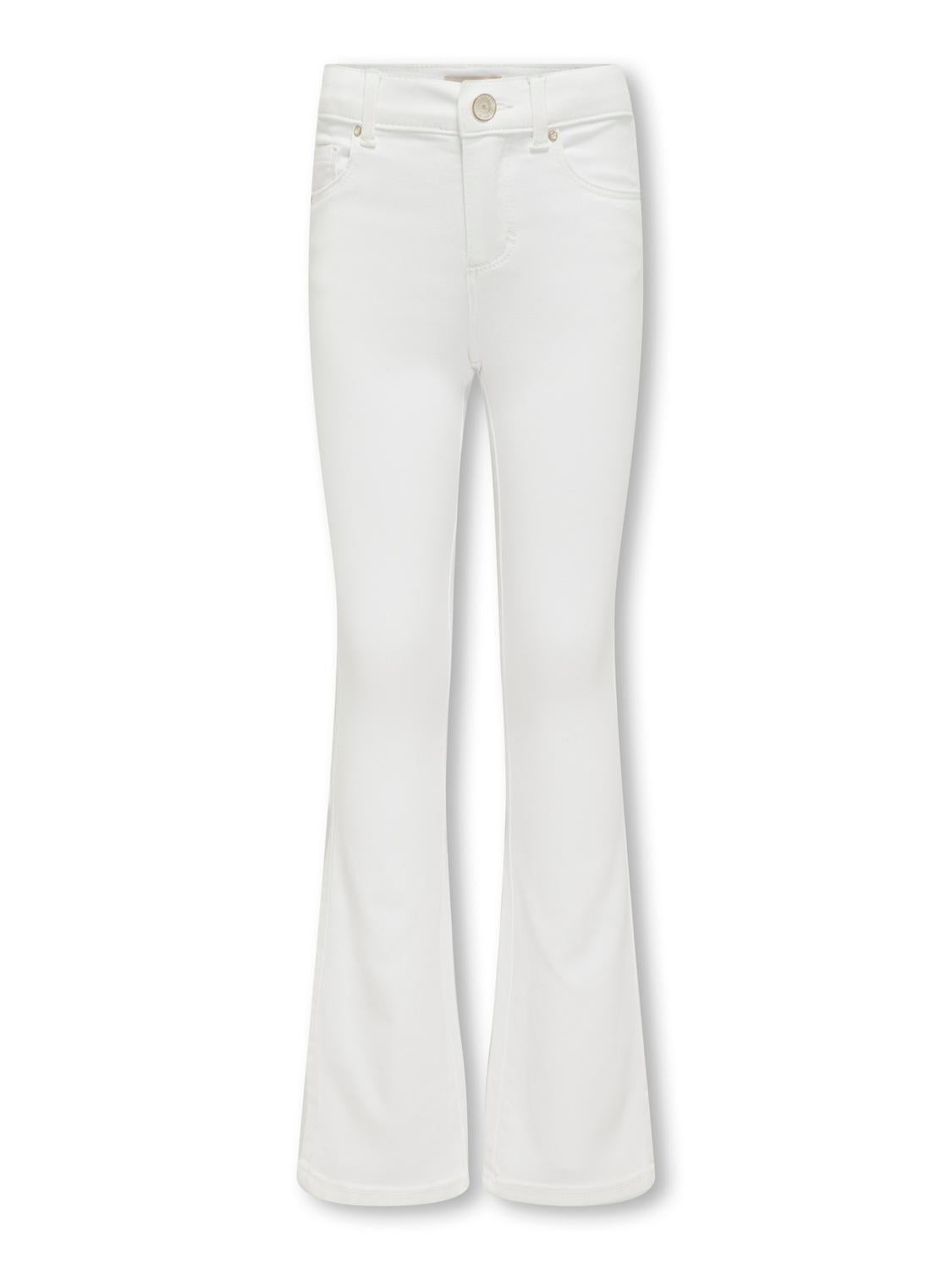 KOGROYAL Mittlere Taille Ausgestellt Jeans White