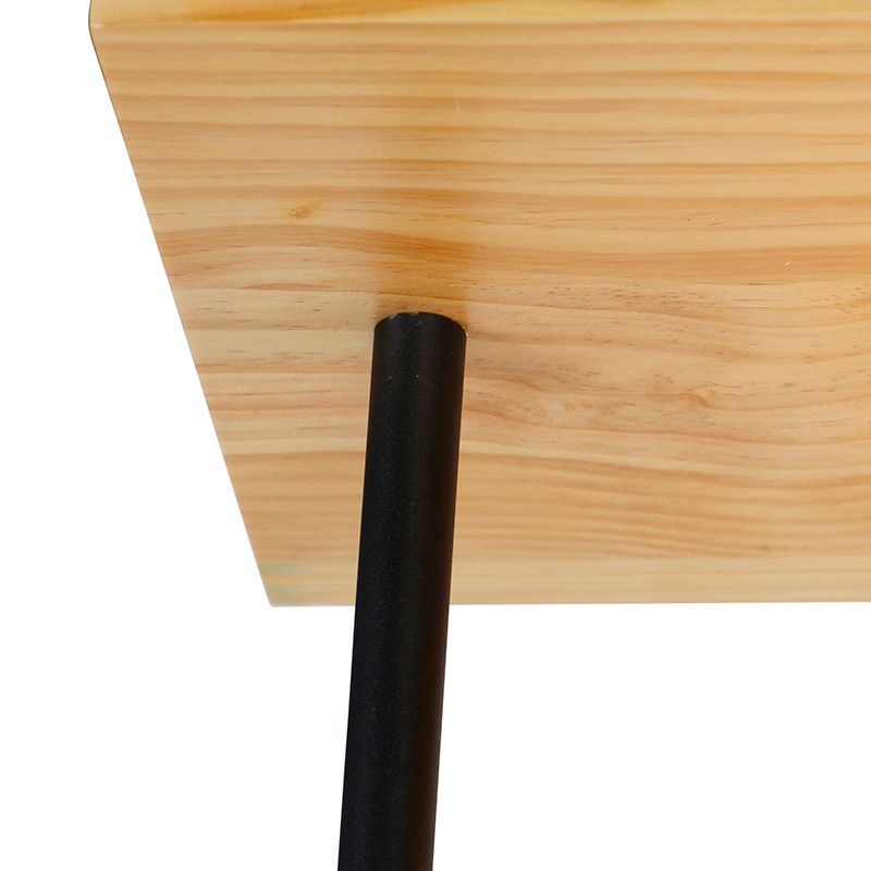 Industriële plafondlamp zwart met hout 3-lichts - Shelf