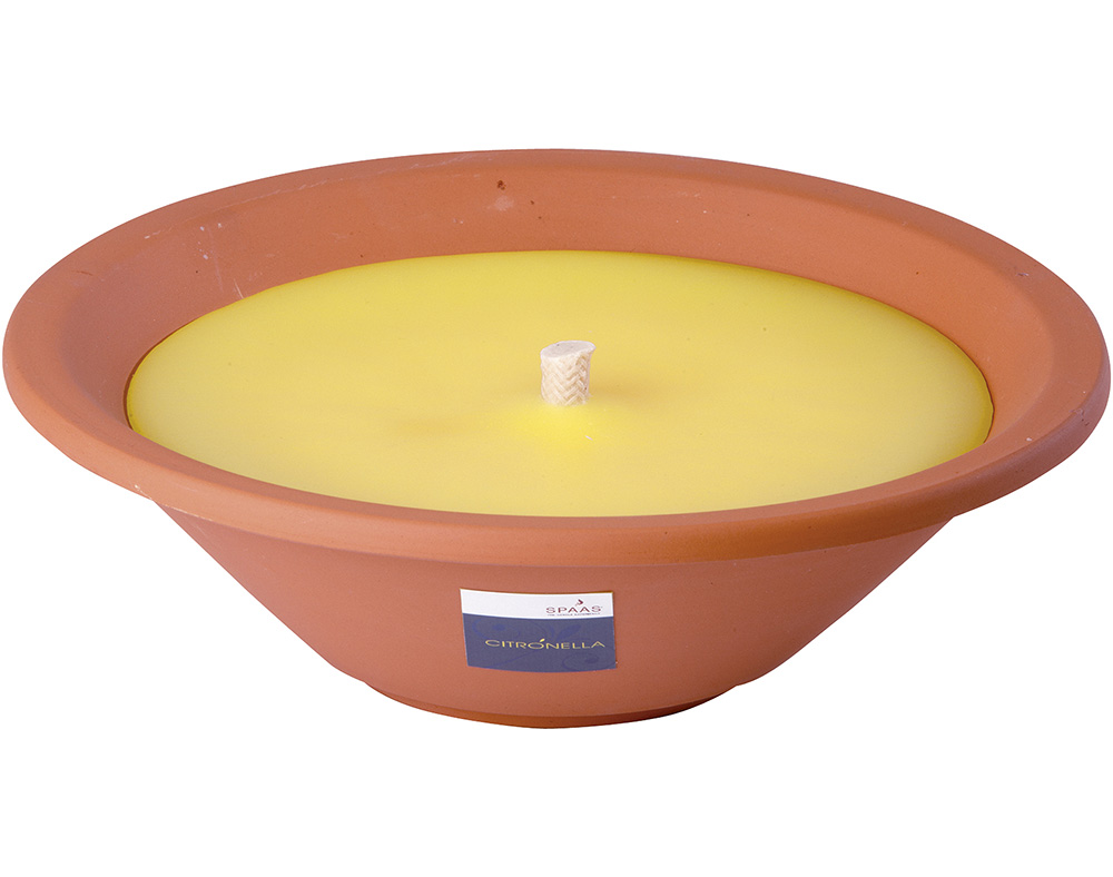 VASO TERRACOTA ROYAL FLAME VELA CITRONELLA  -13H