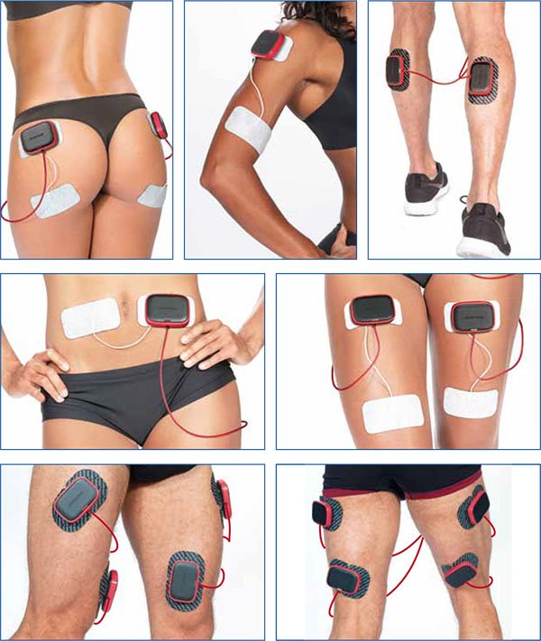 Eletroestimulador muscular Multisport Pro, 4 canais, 14 programas, Sport-elec, conexões de encaixe rápido.