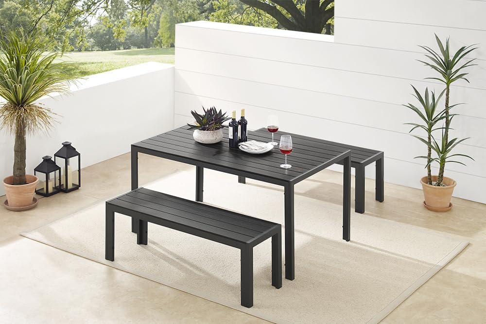 Riess Ambiente Moderner Gartentisch DESIGNO - 150cm - anthrazit schwarz - Aluminium wetterfest Outdoor Esstisch