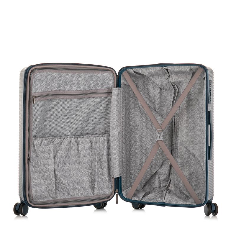 Lot de 2 valises rigides Tori Extensibles 77 et 54 cm Bleu