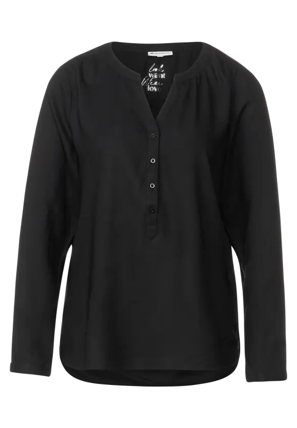 Basic Bluse in Unifarbe - Black