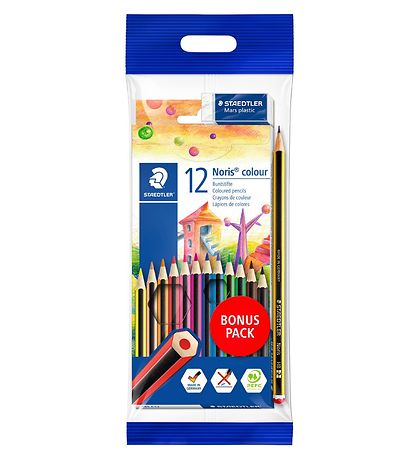 Staedtler Buntstifte - Noris Colour Bonus Pack - 12 st. m. Ti