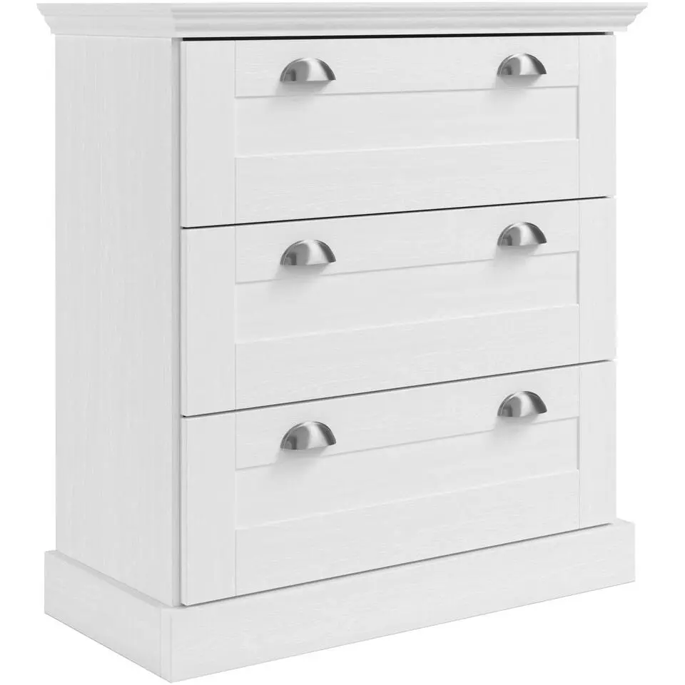 Motala - Commode met 3 laden en wit hout effect