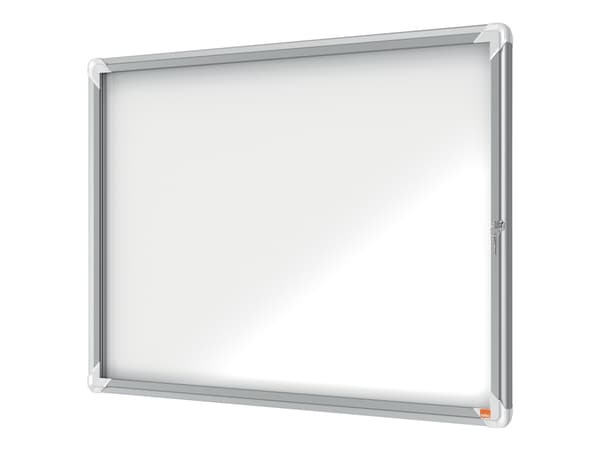 Nobo - Innbygd oppslagstavle - veggmonterbar - 8 x A4 - metall - magnetisk - utendørs - hvit