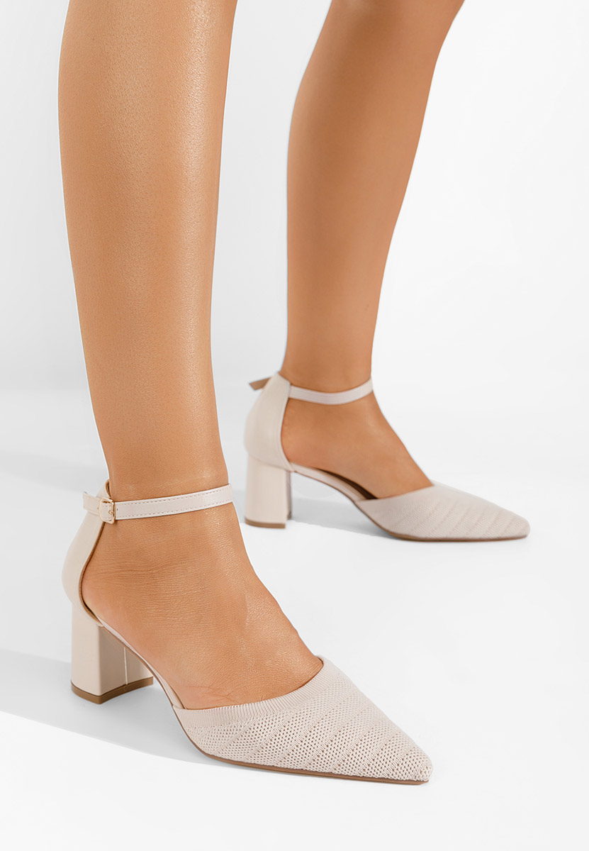 Chaussures à talon épais beige Silvena