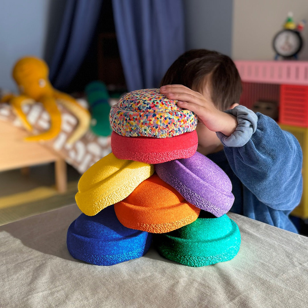 Stapelstein original MINI rainbow classic met mini super confetti