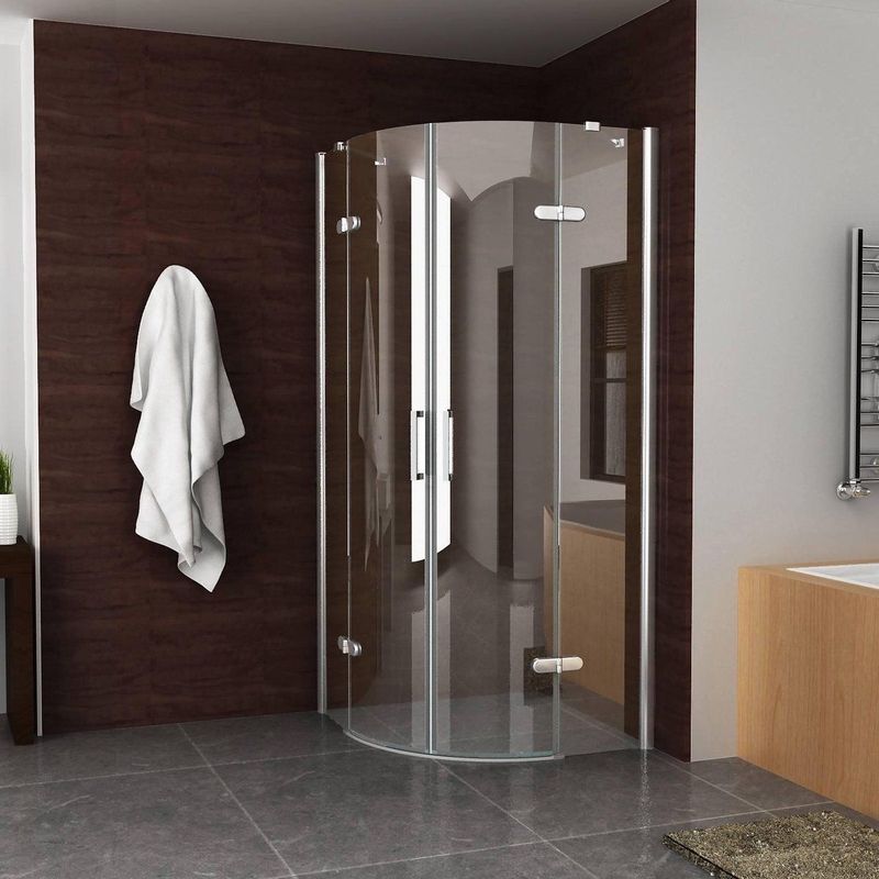 BWS - Kwartronde Douchecabine - 100x100 cm - 8 mm - NANO Coating - 2 Deuren