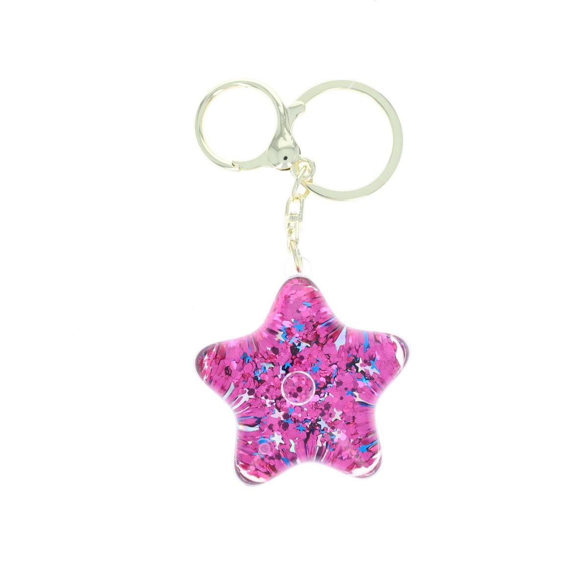Porte-clés étoile multicolore à paillettes liquide  Roodoudou
