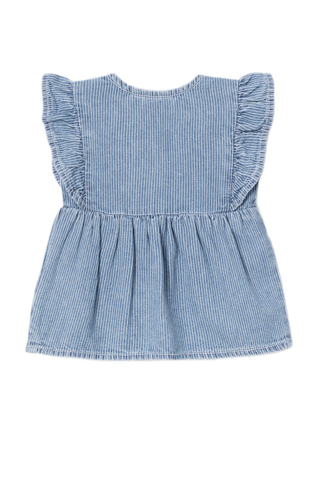 NAME IT baby gestreeptetop NBFLILI met open rug blauw/wit