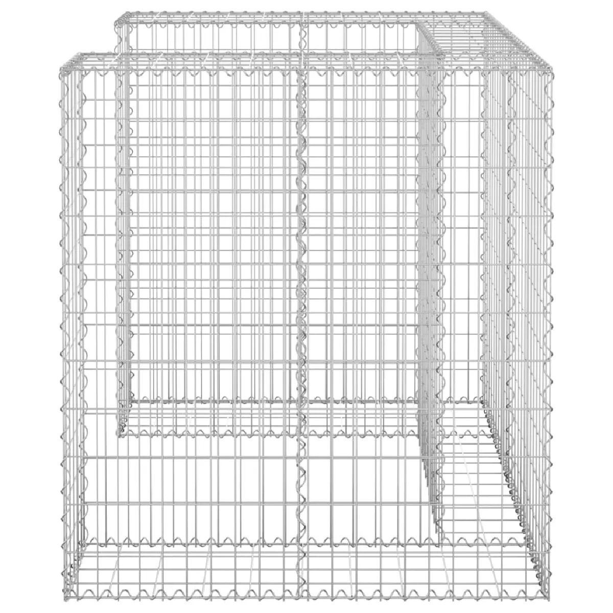vidaXL Mur en gabion pour poubelle 110x100x110 cm - Acier galvanisé
