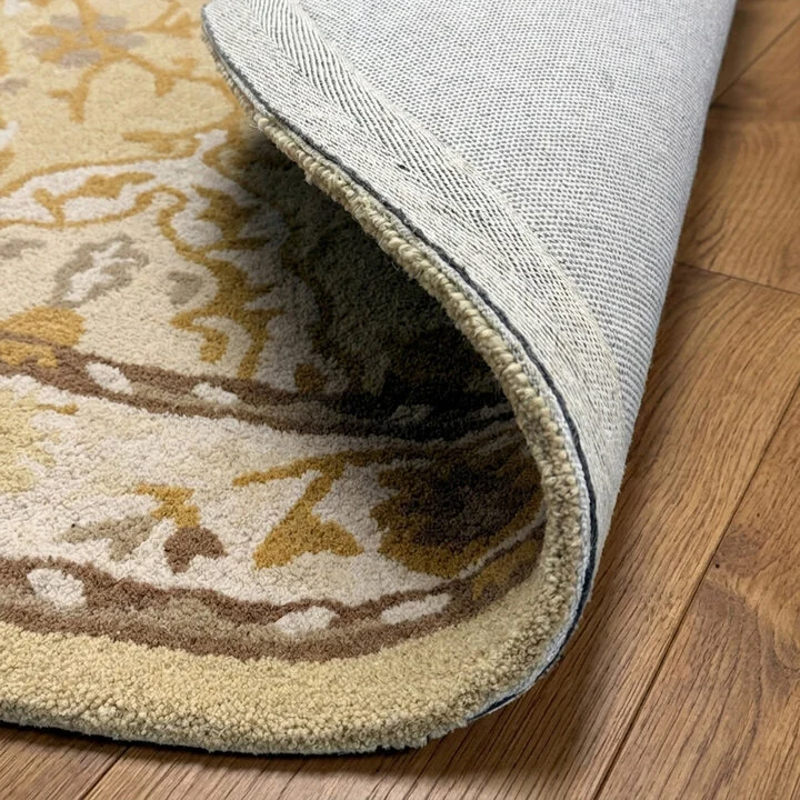 Rond vintage vloerkleed - Valentina Creme | Klassiek medaillon