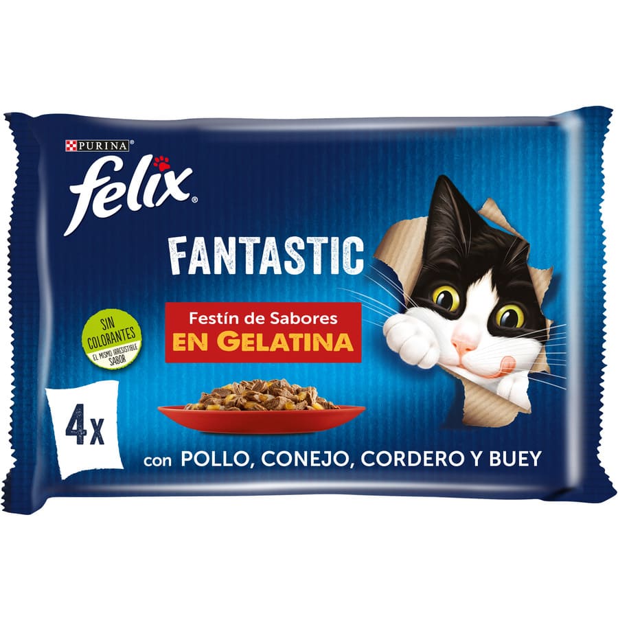 Sachês de Carne Fantástica em Gelatina Felix - Pacote com Vários
