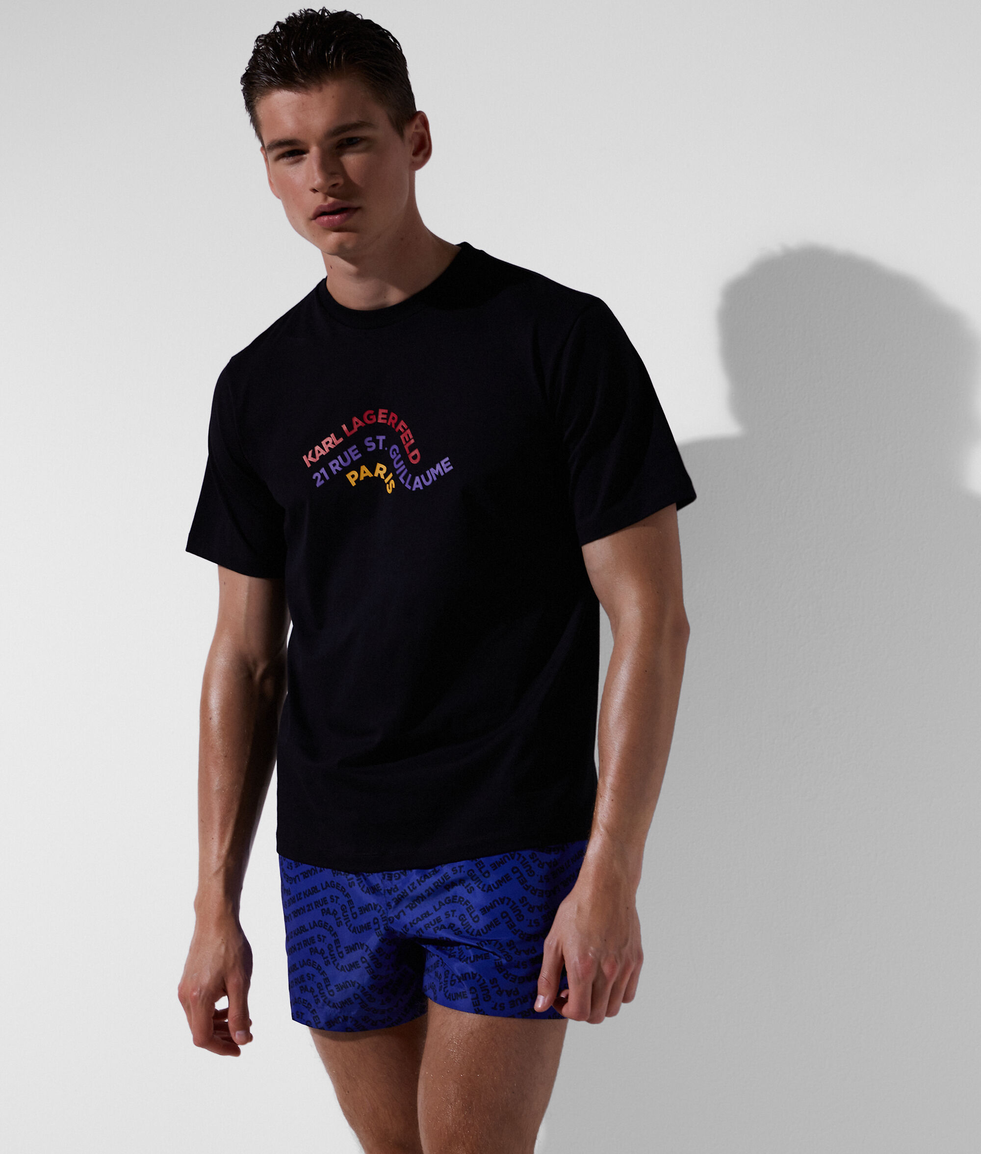 T-SHIRT DE PLAGE À LOGO KARL À EFFET ONDULÉ