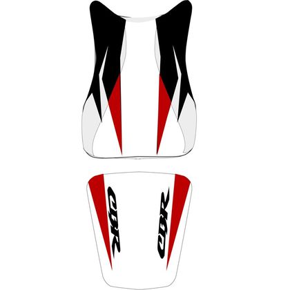 Housse de selle Bagster Blanc/Noir/Rouge/Lettres Noires