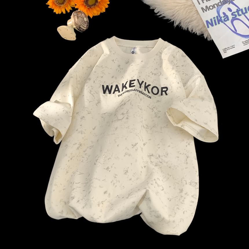 Priam - T-shirt met korte mouwen, ronde hals en tie-dye-print