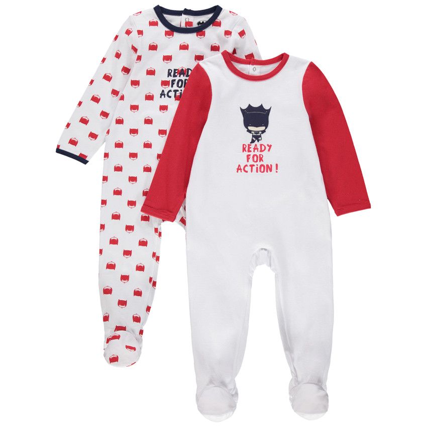 Lot de 2 dors-bien en coton print Batman - Rouge