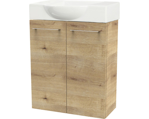 Wastafelmeubel FACKELMANN Kleine Badkamercollectie BxHxD 52 x 60 cm x 24,3 cm Frontkleur knoestig eiken