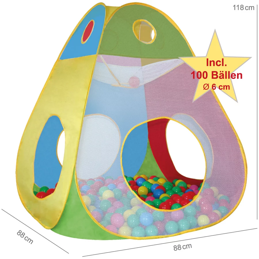 knorr toys® Spielzelt Brody inkl. 100 Spielbällen, bunt
