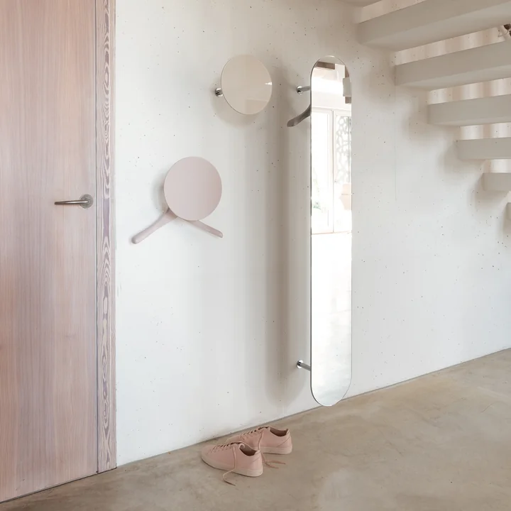 Schönbuch - Slot Wandgarderobe mit Spiegel, H 156 cm, grau-weiss