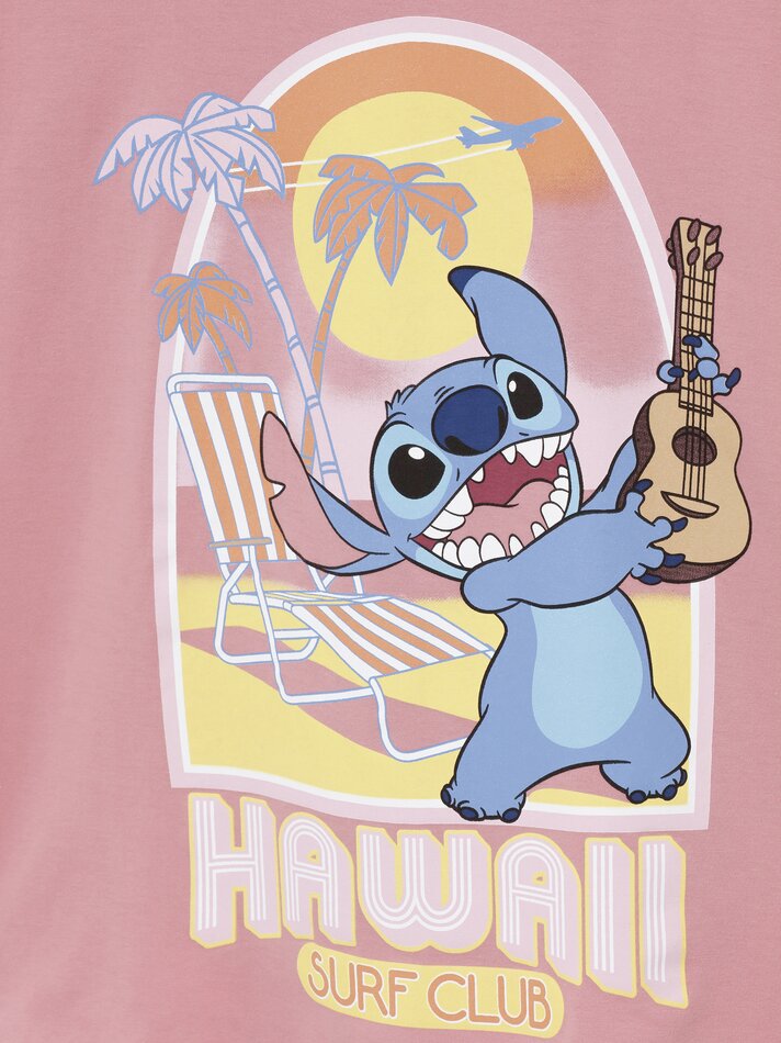 Camiseta Lil© & Stitch ©DS Estampada - Rosa Giz