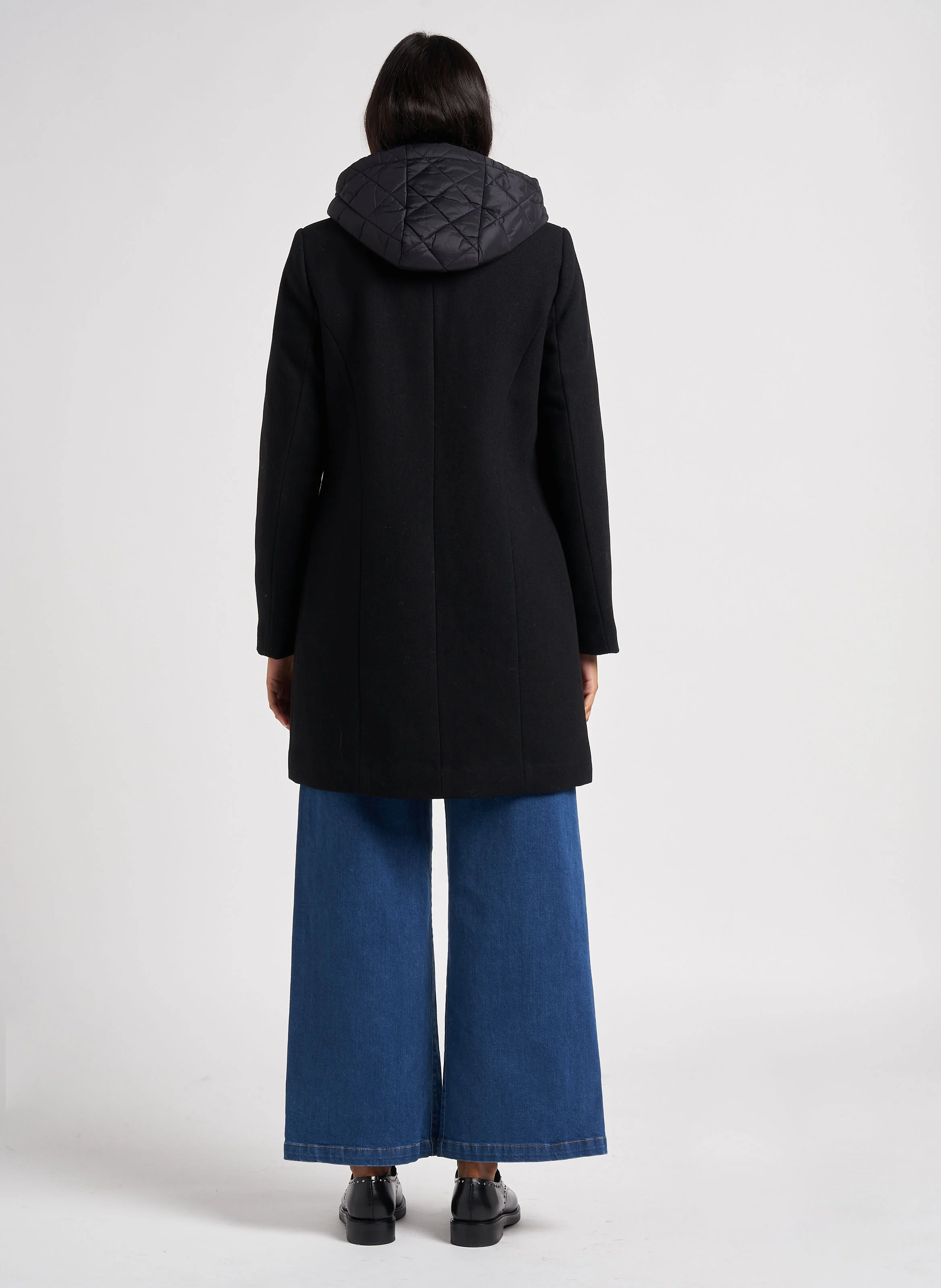 Manteau col tailleur| Noir