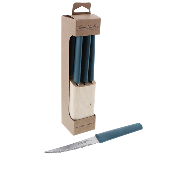6 couteaux steak line 100% Eco-responsable bleus Jean Dubost