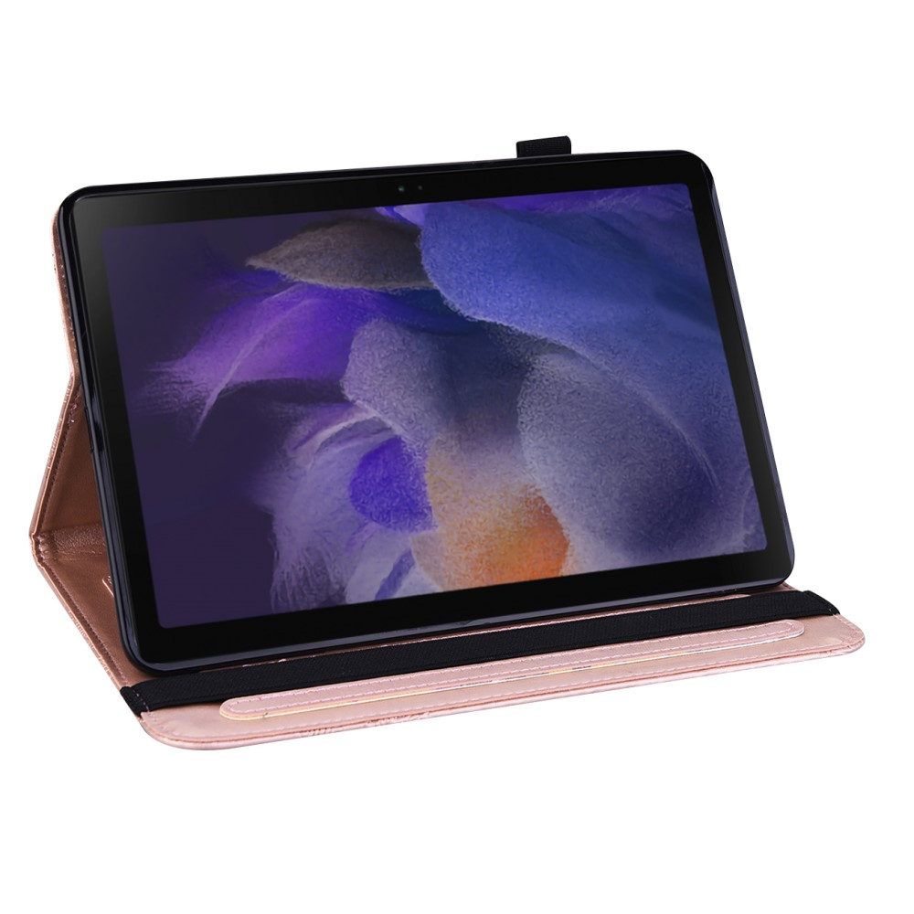 Samsung Galaxy Tab A8 10.5 (2021) Leder Tasche Flip Cover Blumen Mandala Imprint - Roségold
